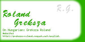 roland greksza business card